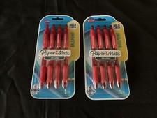 Paper Mate Ballpoint Profile Comfort Grip Bold 1.4mm Red Lot of 2 8 Pens Total
