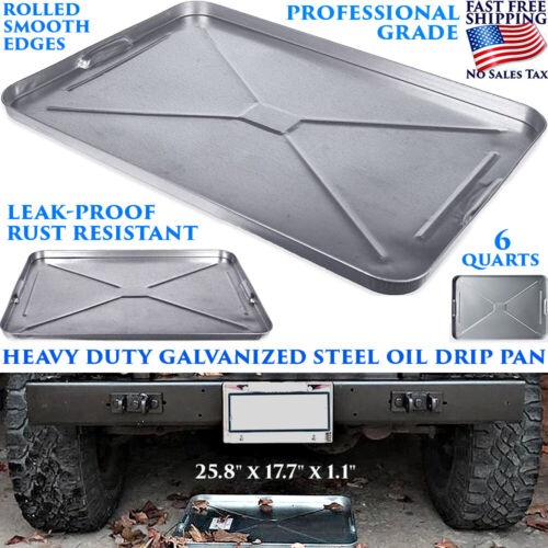 HEAVY DUTY GALVANIZED METAL TRAY OIL DRIP PAN CHANGE UNDER CAR GARAGE AUTOMOTIVE