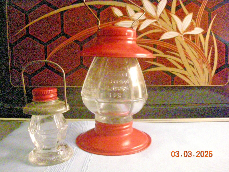 T.H. Stough Candy Container Lantern Metal & Glass 40's