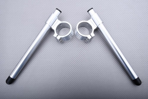 Silber Paar Hochhaus Clip-on Lenker 50 mm Benelli Tornado Trek 1130 2008