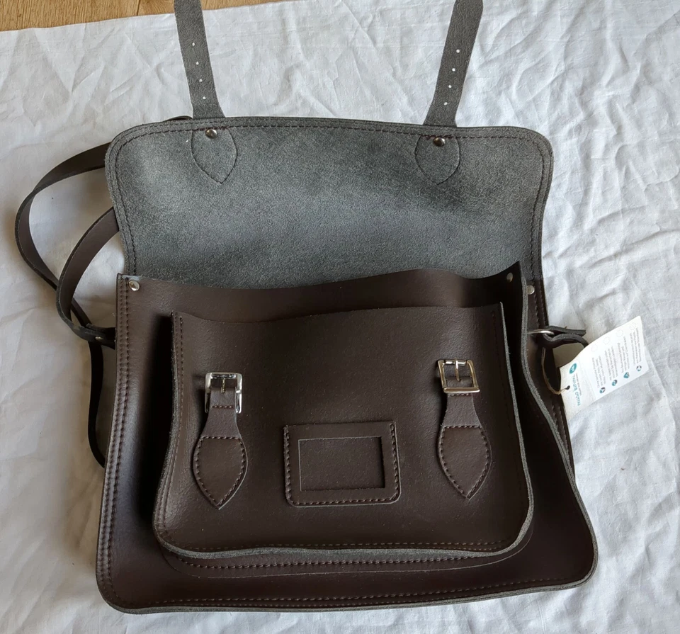 muso-koroni Sac à bandoulière marron foncé végétalien pour homme 35x 27x 7cm - Photo 2/4