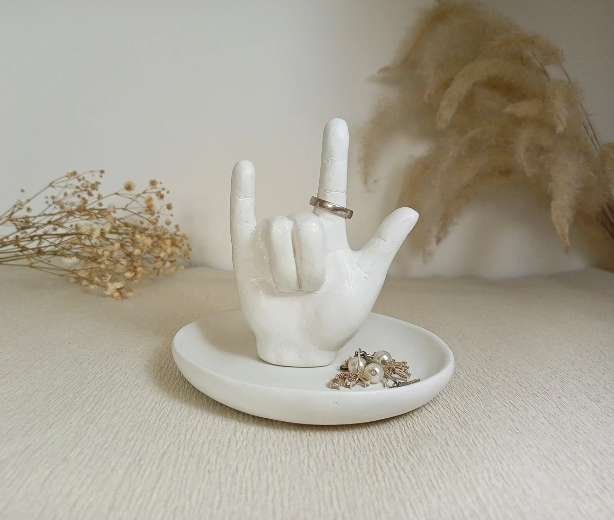 Love You Hand Ring Holder, Rock on Finger, Finger Ring Stand