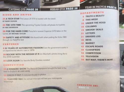 AutoWeek Magazine December 24 2007 Corvette 2009 ZR1 Lexus Corolla Porsche Volvo - Picture 6 of 7