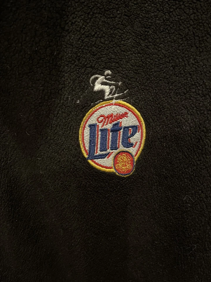 Chaqueta XL de Colección Miller Lite Para Hombres Cremallera Completa Entrega Guy Master Liner Negra Foto 3 de 4