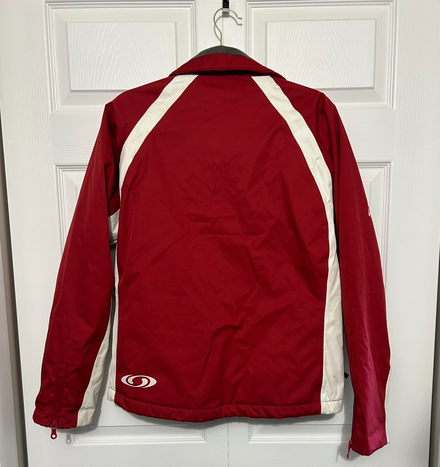 Salomon Giubbotto Uomo Invernale Rosso con Bordi Bianchi Taglia S