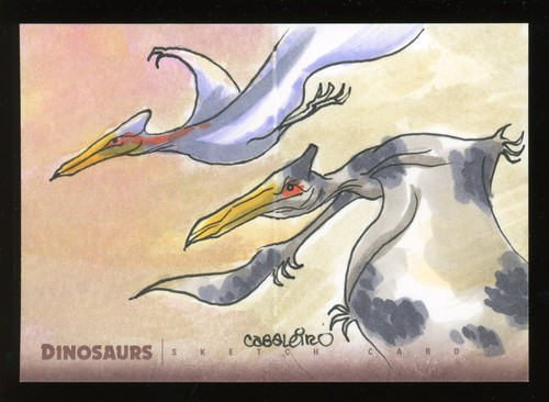 2015 Upper Deck Dinosaurs Dual Panel Artist Sketch Card by Carlos Cabaleiro 1/1