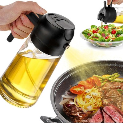 Oil Dispenser for Kitchen 470ml 2 In 1 Oil Dispenser and Oil Sprayer Glass Oi...