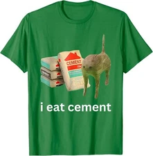 I Eat Cement Funny Meme Cat Cute Present Comedy Unisex T-Shirt