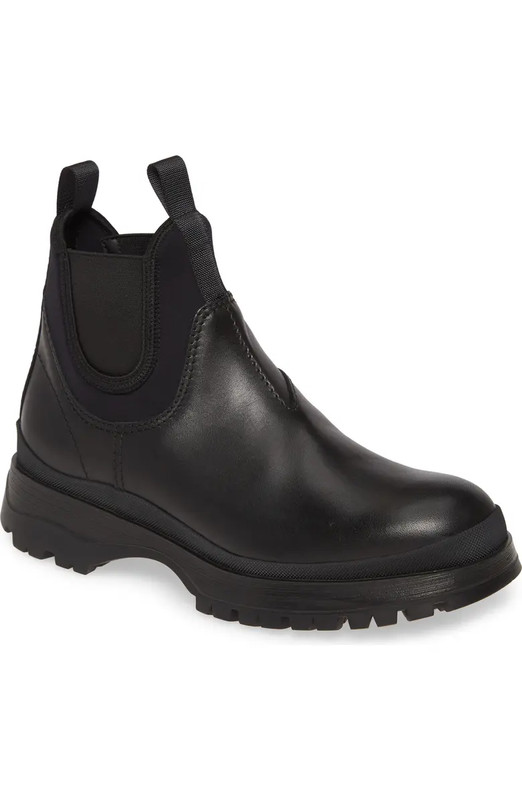 100% AUTHENTIC NEW MEN PRADA NOVO BLACK LEATHER CHELSEA BOOTS UK 12/US 13