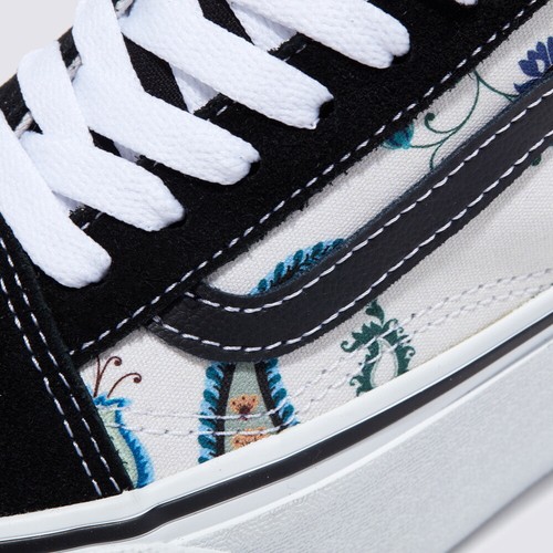 New Vans Old Skool Stackform Paisley Bloom Black Sneakers Platform Shoes 2023 - Picture 5 of 6