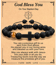 Christian Easter Gifts for Men, Easter Basket Stuffers Religious Cross Bracelet