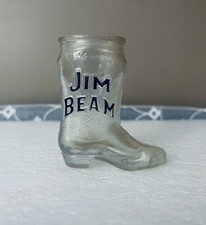 Vintage 1993 Kentucky JIM BEAN BOOT SHOT GLASS PROMO 3" Pick Holder Cowboy Bar