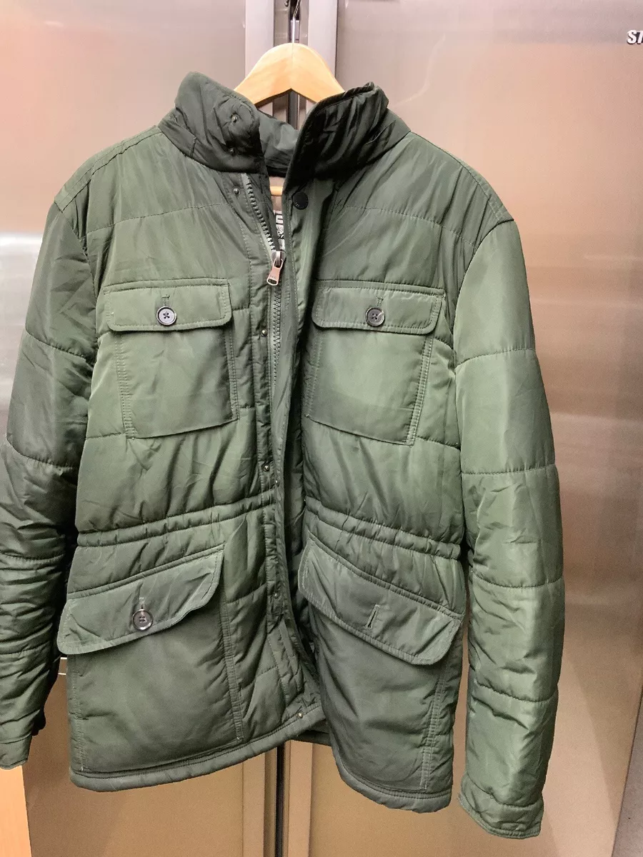 Mango HE Blacksmith Dark Green Jacket Size L The Hood Is Missing