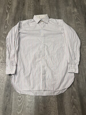 VTG Hilditch Key Shirt Mens Large 15.5 Button Up Dress Formal England Saks Fifth