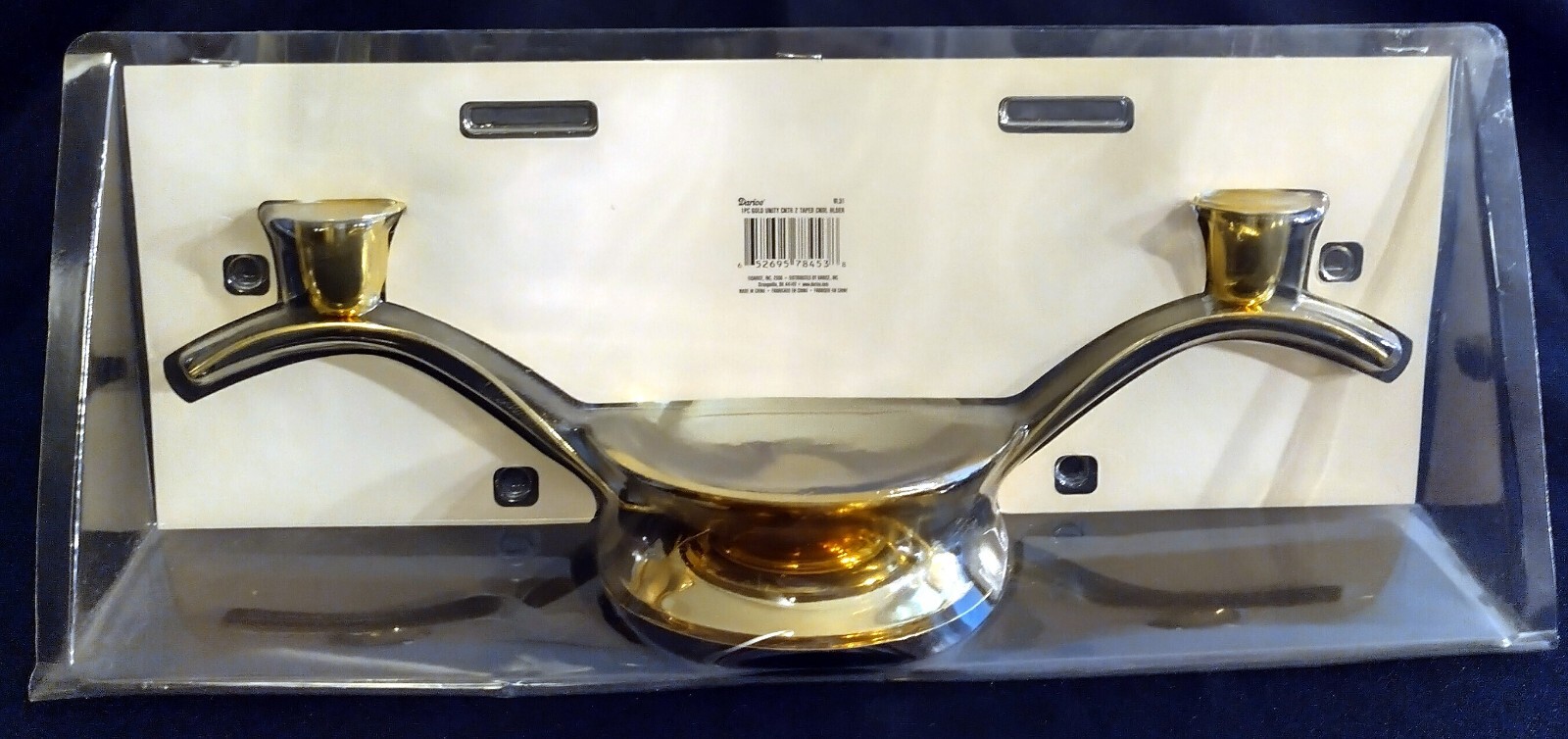 DARICE 12.75 INCH GOLD TONE VICTORIA LYNN UNITY CANDLE HOLDER