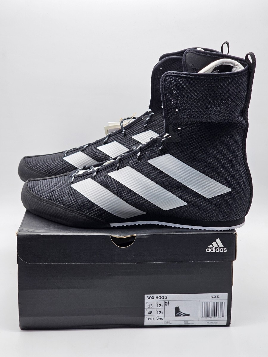 Adidas Box Hog 3 Black Silver Boxing Shoes FX0563 Men Sz Adidas Box Hog 3 Black Silver Boxing Shoes FX0563 Men Sz