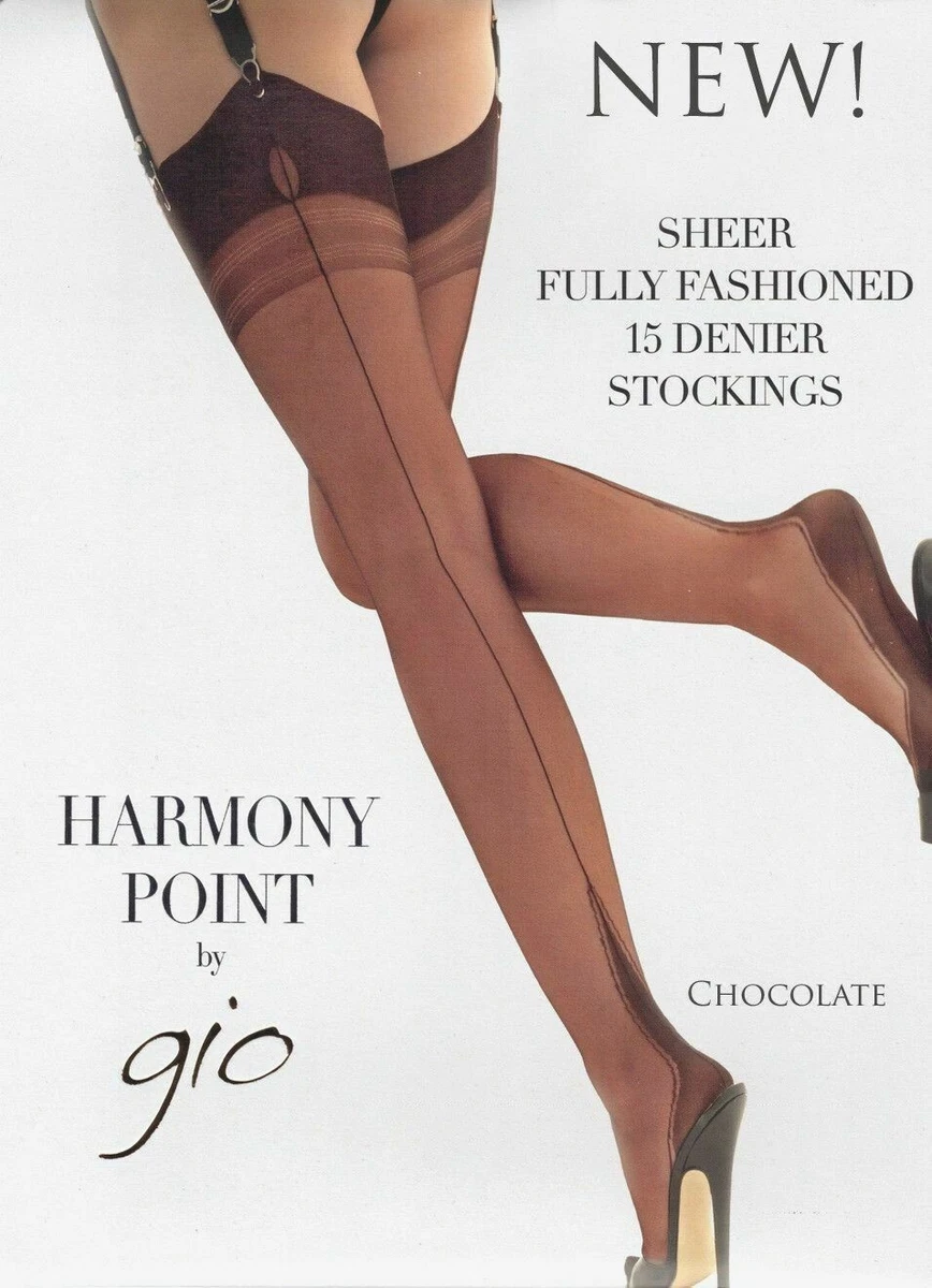 Echte Nahtnylons - GIO Point Heel Nahtstrümpfe Ivory weiß | Stocking Society SHOP