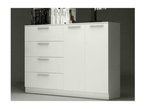 Buffet Bas Scandinave 113 Cm FINN 3 Portes Noir Et Bois Façon Hêtre - Gamm Vert