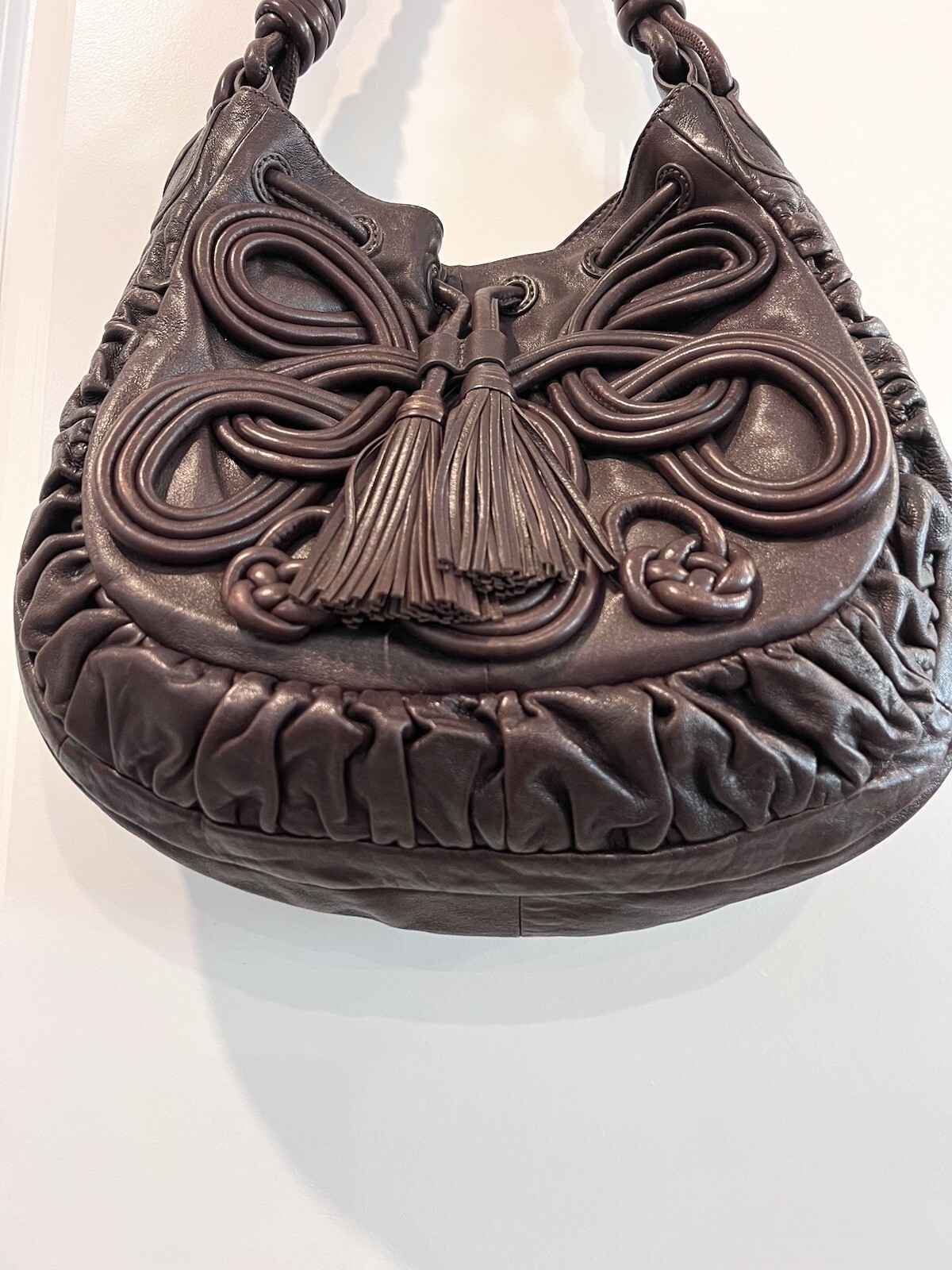 Brighton Lockheart Masterpiece Gabby Brown Leather Pretzel Hobo Shoulder Bag image 5