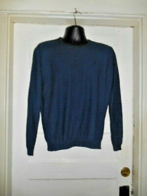 TRUE RELIGION MEN'S BLUE 100% COTTON LOGO SWEATER TOP L VGUC