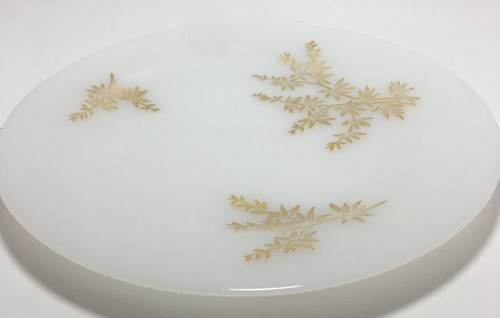 Federal White Milk Glass Golden Glory Bamboo Replacement Plate 9" R Cottagecore - Picture 5 of 8