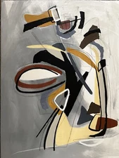 original acrylic abstract painting on canvas signed