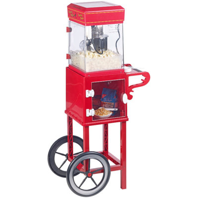 Rosenstein & Söhne Profi-Popcorn-Maschine ''Cinema'' mit Rollwagen im Retro-Design