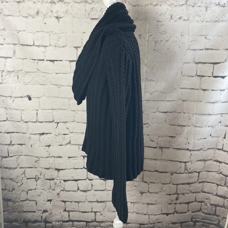 Suéter Sutton Studio Mujer Talla Grande Pequeño Grueso Tejido Capucha Cuello Negro Foto 2 de 4