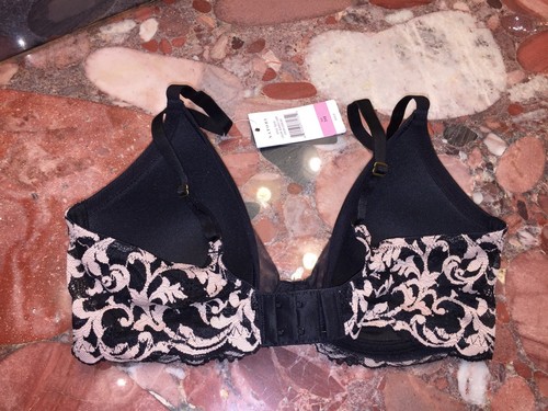 Nwt Natori Federn Gründer Envious Plunge Konturen Schwarz Sexy Netz Uw Bh - Photo 2/7