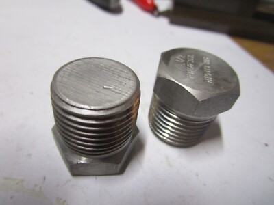 Merit Brass 3617HD-08 Hex Head Pipe Plug 1/2'' MNPT 3000 lbs 316/316L S/S QTY 2
