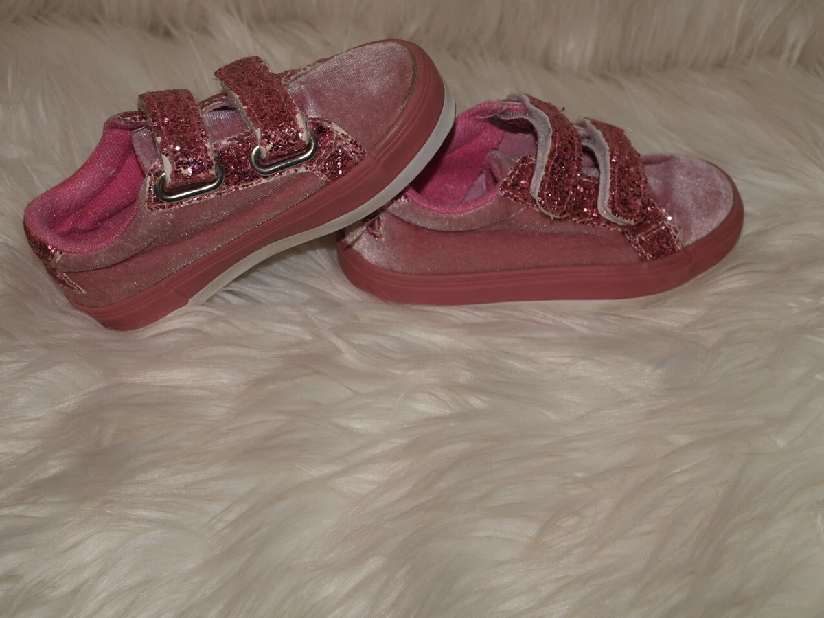 Kids Pink Velvet TENNIS SHOES With Glitter BY DREAM SEEK SIZE 5