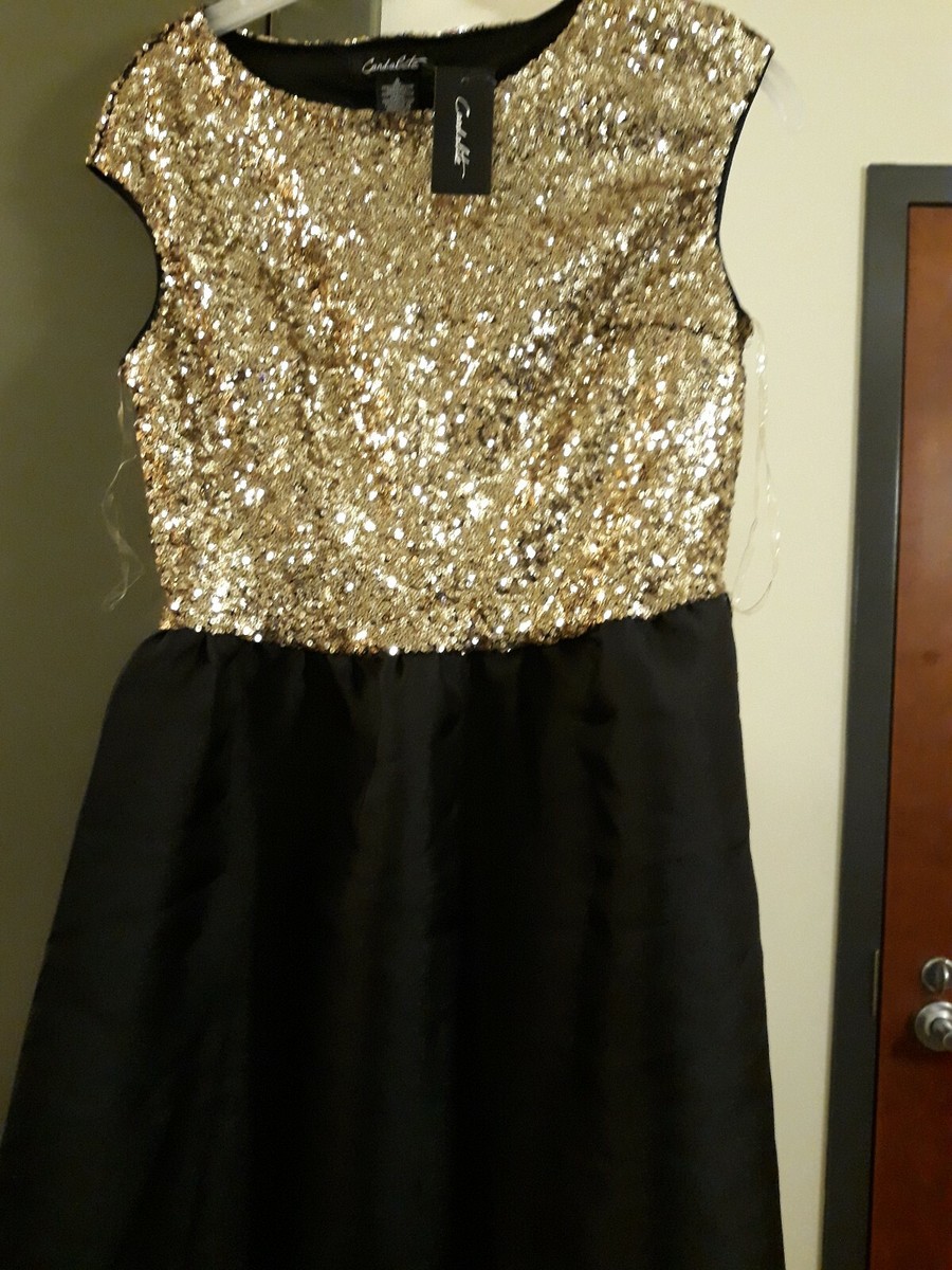 candalite dress black and gold Special Occasion Sleeveless Beaded Color Lurex