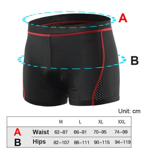 Mens Male Cycling Shorts Mountain Bike Bicycle Gel Padded Underwear Short Pants - Picture 3 of 21