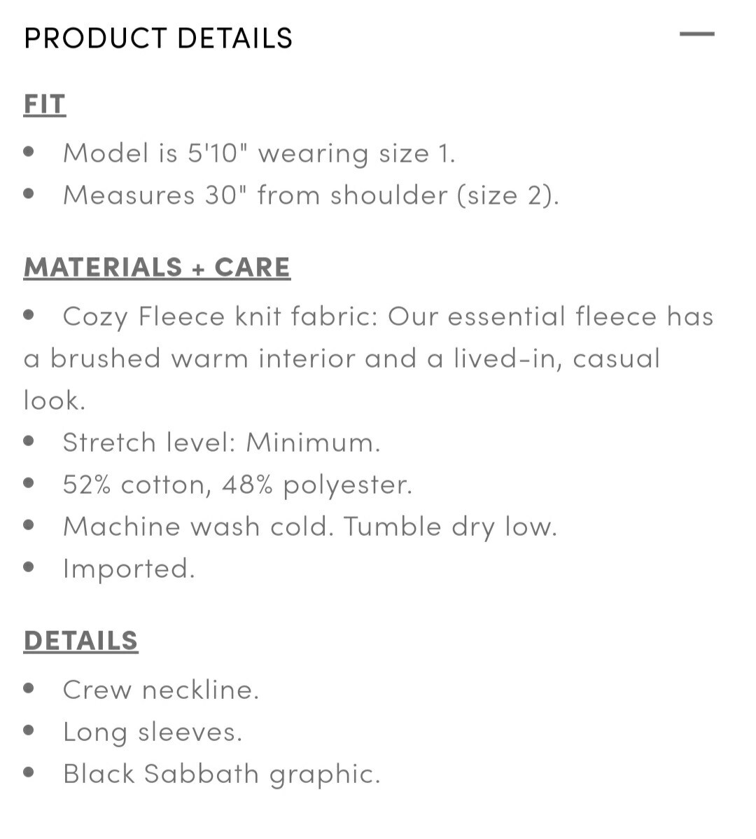 Torrid Official Black Sabbath Cozy Fleece Crew Sweatshirt Plus Size 2X