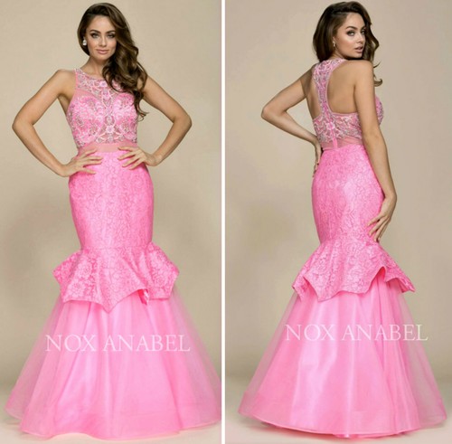 Robe Longue De Soirée Nox Avec Broderies - Taille M, Bleu, Style Robe De Bal, Occasion Très Bon État
