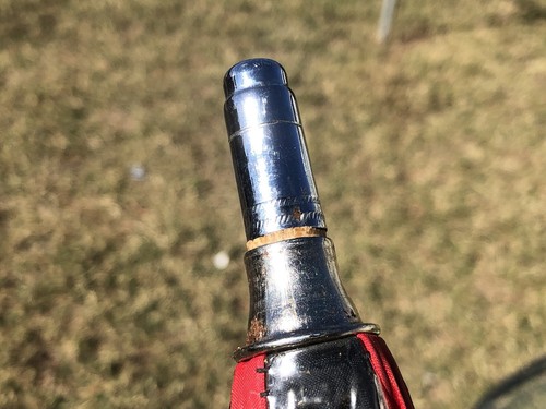βοΈ Antique Parasol Umbrella Red, Black, & Clear w/ Brass, Wood, Aluminum β±πβοΈ - Picture 8 of 11