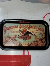 Anheuser Busch Budweiser Beer South Seas Tin 14in x 9in Serving Tray 1987