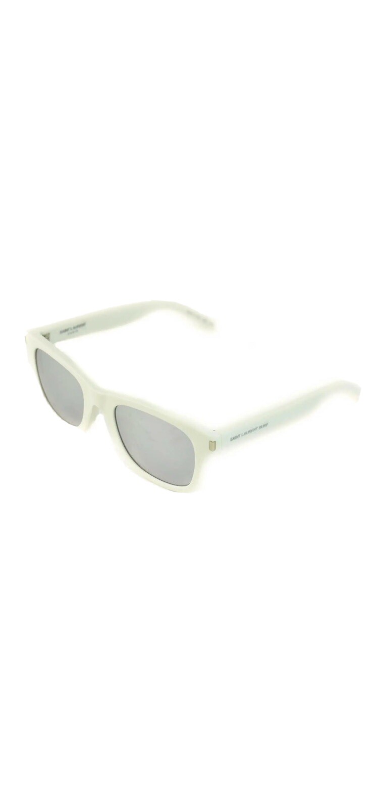 Occhiali da sole SAINT LAURENT Surf logo bianco specchio stile Wayfarer Rayban