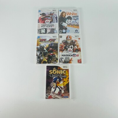 Nintendo Wii Game Lot:of 5: Sonic, Golf, Football BMX and Skating