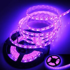 16 FT 12V 3528 UV Ultraviolet purple waterproof 300 Led Strip lamp PURPLE light