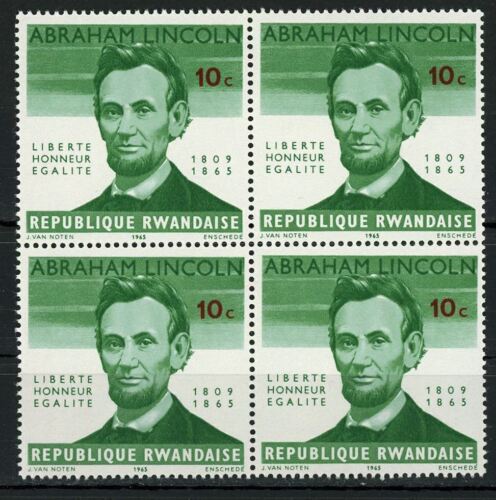 Figurine historique Abraham Lincoln President bloc de 4 timbres neuf dans son emballage d'origine - Photo 1 sur 1