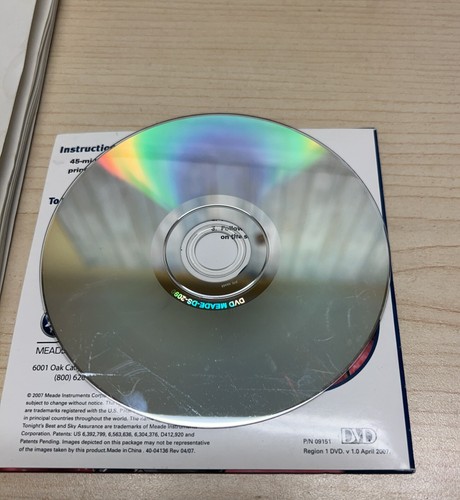 OLDER MEADE INSTRUCTION MANUAL DS-2000 REFLECTING & REFRACTING TELESCOPE & CD - Picture 2 of 4
