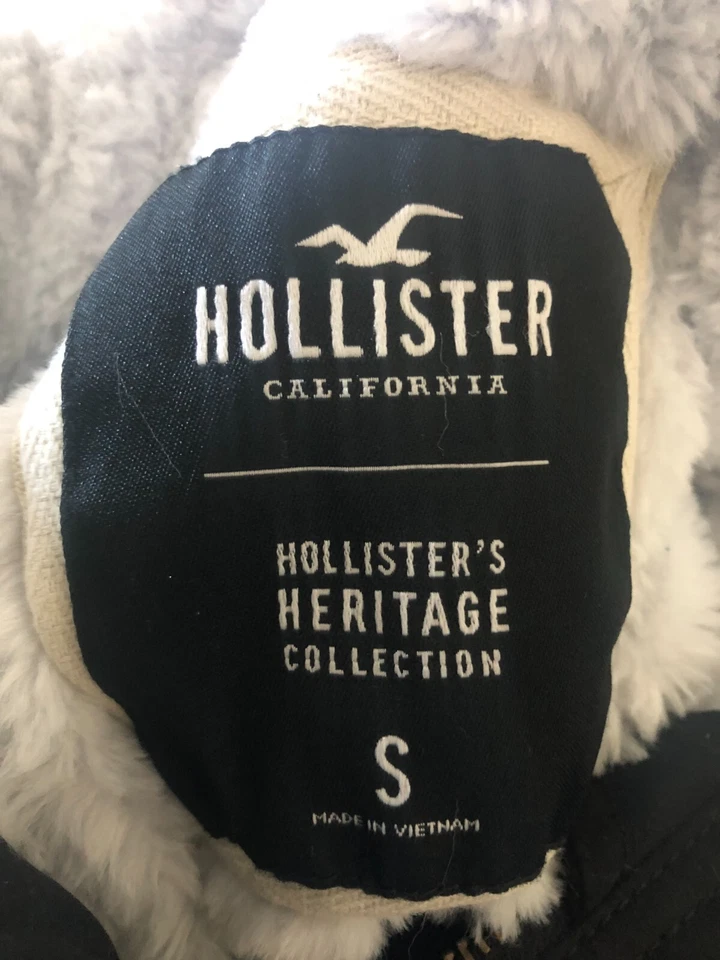Abrigo Chaqueta Parka Hollister's California Heritage Collection Negro Talla Pequeña S Foto 2 de 4