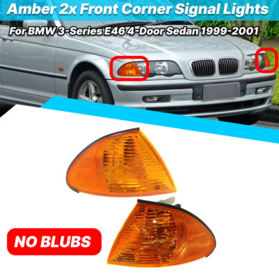 Amber Front Corner Light Turn Signal Lens Lens & Housing For BMW 3 SERIES E46 Pre-LCI 98-00