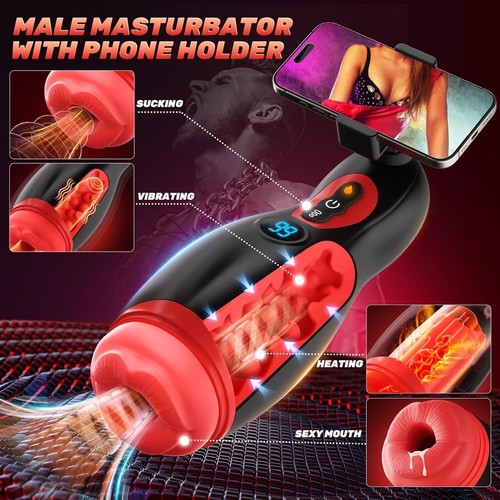 Male Masturbator Mens Sex Toys - Phone Holder Penis Pump Male Sex Toys with 9... - Picture 2 of 7