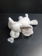 Philips Avent Soother Snuggle Baby Pacifier Holder Gray Elephant Plush Lovey