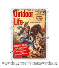 brew pub wall decor 1960 rustic outdoorHunting Fishing metal tin sign