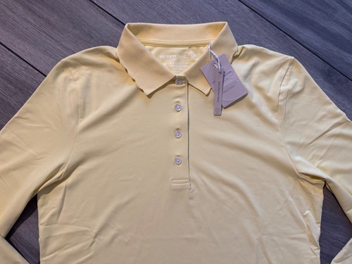 PETER MILLAR WOMENS OPAL LONG SLEEVE STRETCH JERSEY POLO, MORNING SUN, NWT $120 - Picture 3 of 5