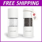 Elegant Salt and Pepper Grinder Set - Adjustable Ceramic Mills in Pure White