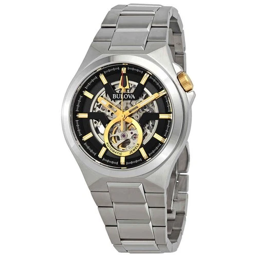 Bulova Maquina Black-Skeleton Dial Automatic Men's Watch 98A224 - product listing photo